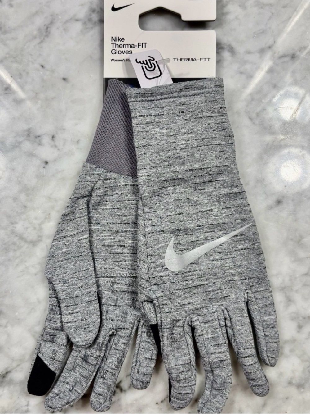 Nike Women’s Therma-FIT Touchscreen Running Gloves Size Small Heather Gray